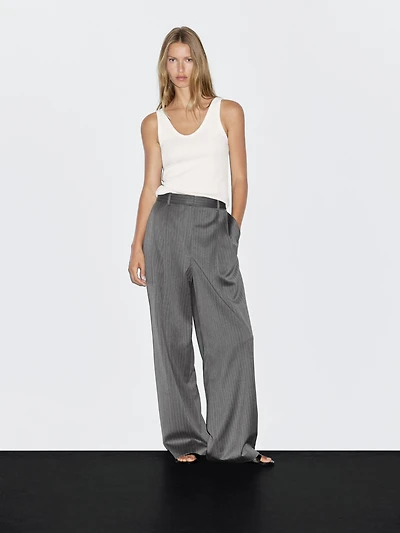Pantalon à rayures tennis 100 % laine