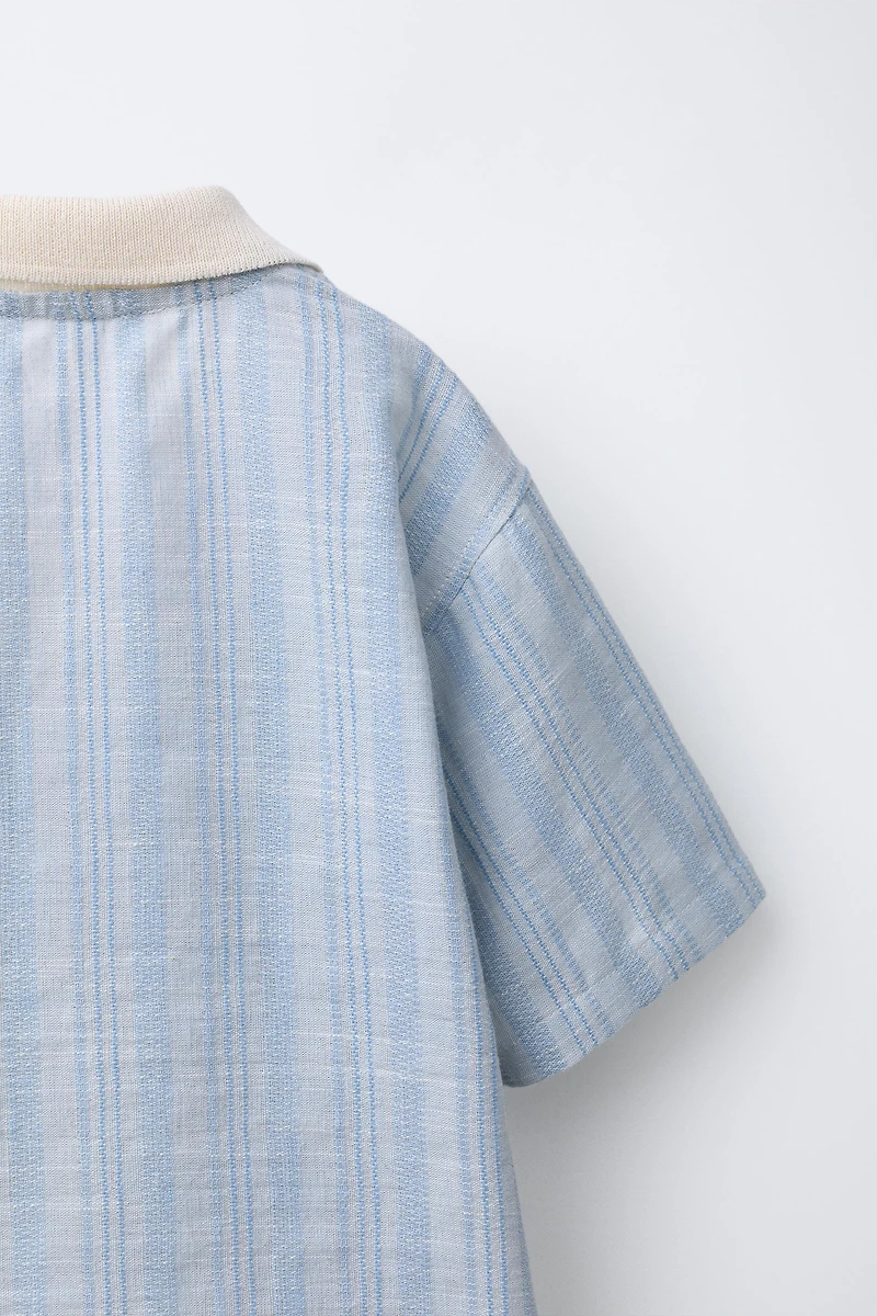 STRIPED SHIRT WITH COTTON AND LINEN