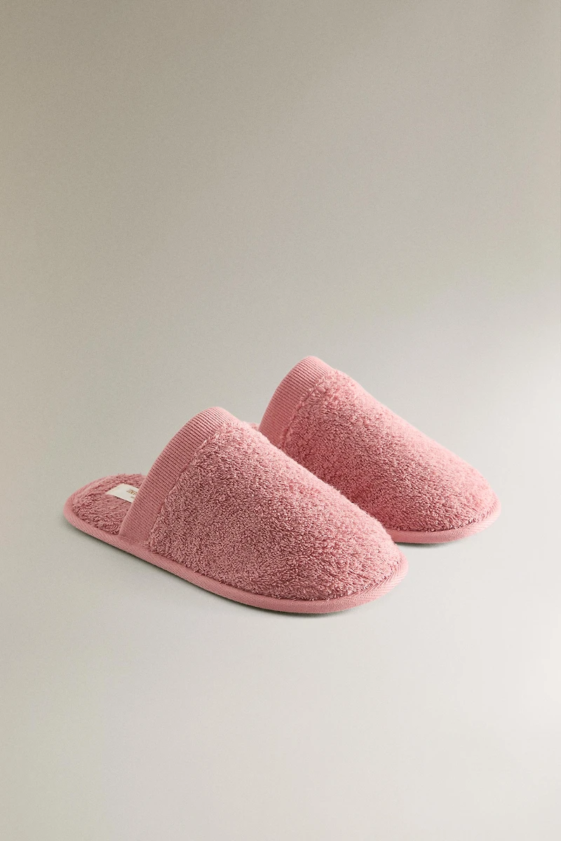 CHILDREN'S BATHROOM TERRY CLOTH MULE SLIPPERS