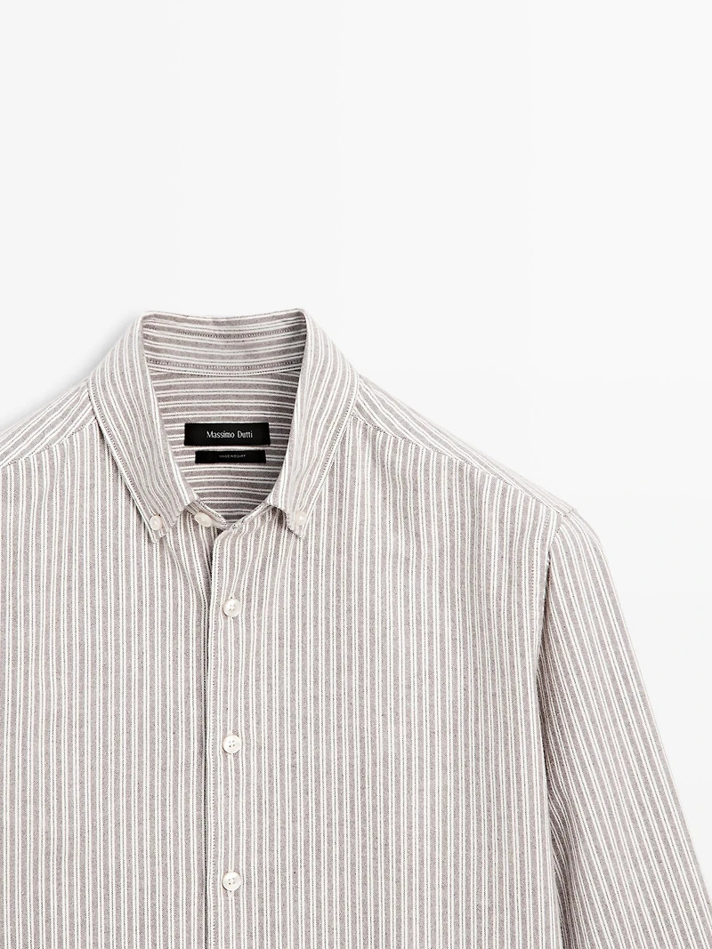 100% cotton striped Oxford shirt