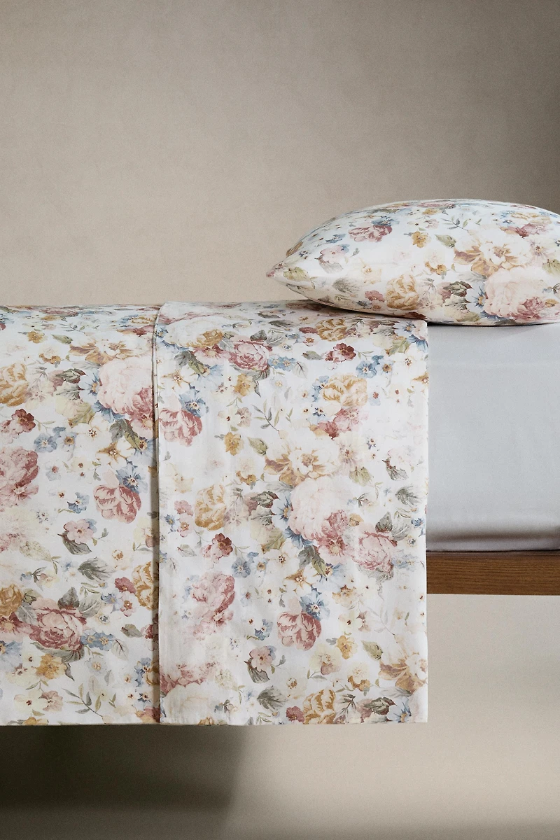 HOUSSE DE COUETTE SATIN FLORALE (300 FILS)