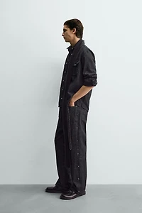 STUDDED WESTERN DENIM SHIRT