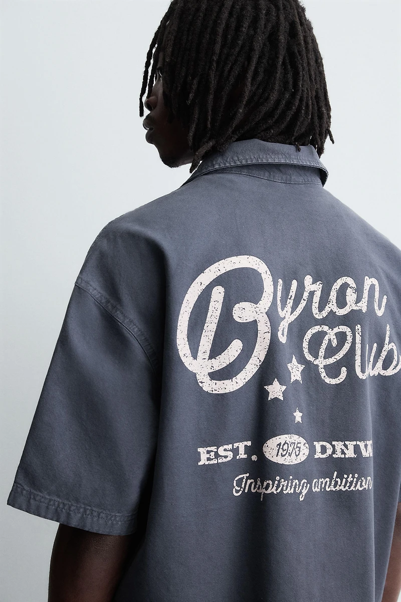 CONTRAST EMBROIDERY SHIRT