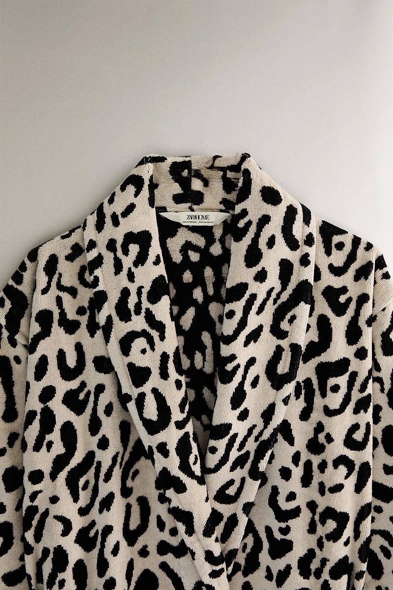 PEIGNOIR VELOURS IMPRIMÉ ANIMAL