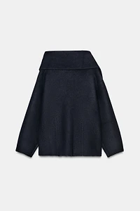 SHORT KNIT SCARF COAT