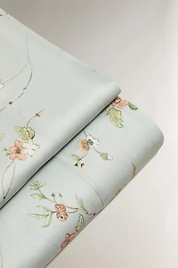 FLORAL BRANCH SATEEN FLAT SHEET (300 THREAD COUNT)