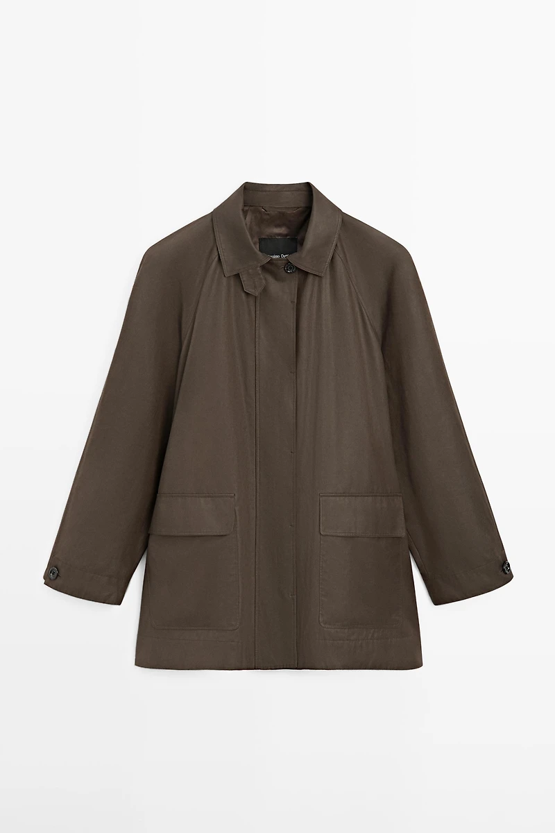 Parka longue détail poches