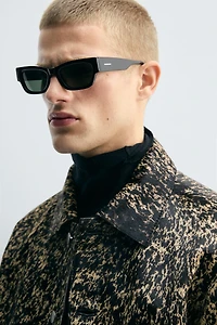 VESTE EN CUIR EFFET FOURRURE IMPRIMÉ