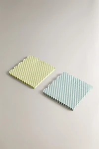 LOT SERVIETTES DE TABLE PAPIER RAYURES (LOT DE 30)