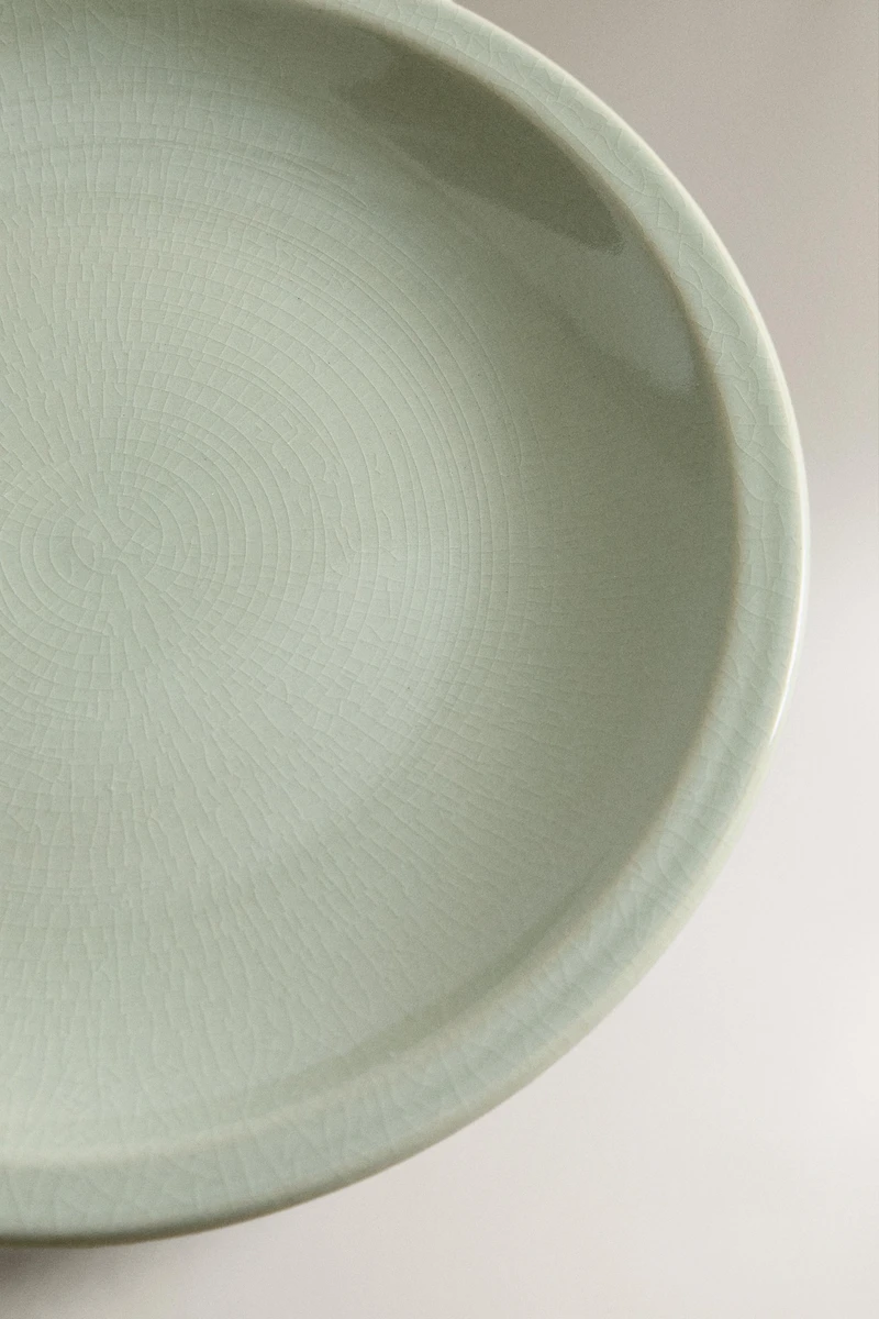 ASSIETTE PLATE EN GRÈS ÉMAILLÉ