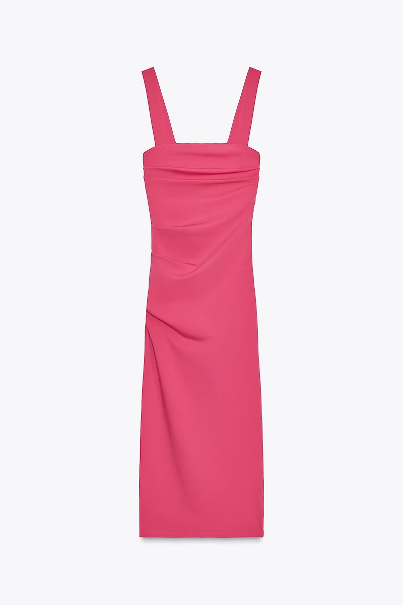 PLEATED MIDI DRESS