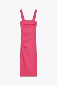PLEATED MIDI DRESS