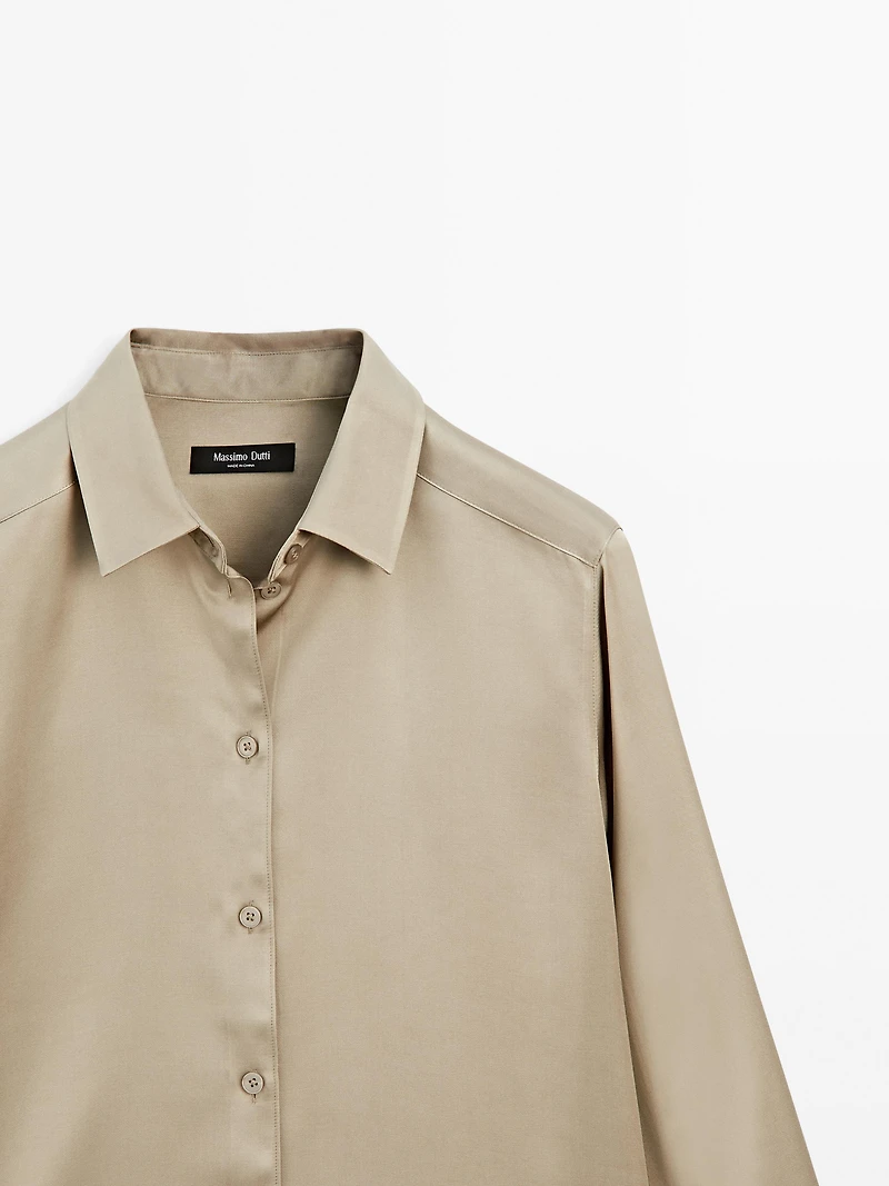 Flowing satin shirt