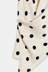 POLKA DOT SATIN EFFECT HALTER TOP