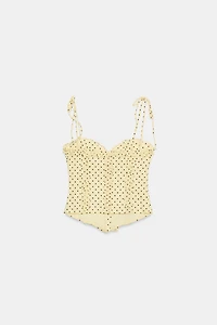 POLKA DOT RUFFLED POPLIN TOP