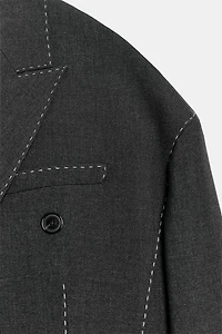 OVERSIZED BLAZER WITH CONTRAST STITCHING