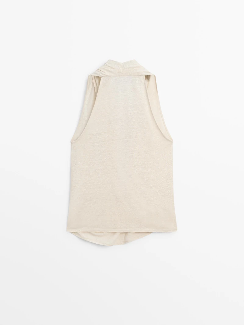 Top croisé drapé