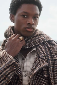 MANTEAU COURT À CARREAUX AVEC ÉCHARPE ÉDITION LIMITÉE