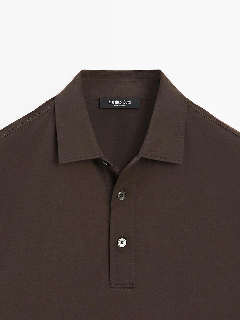 Cotton blend short sleeve polo shirt