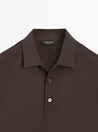 Cotton blend short sleeve polo shirt
