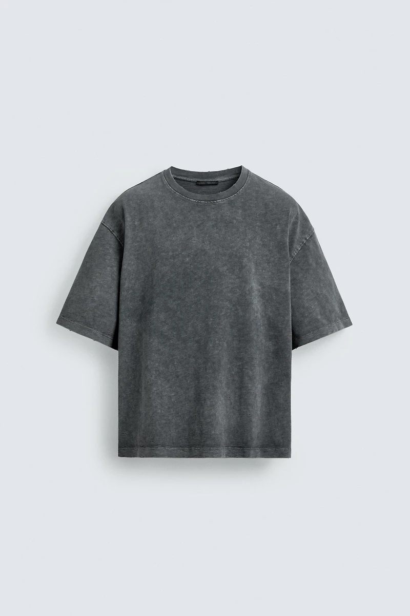 T-SHIRT RELAXED FIT FLAMÉ DÉLAVÉ