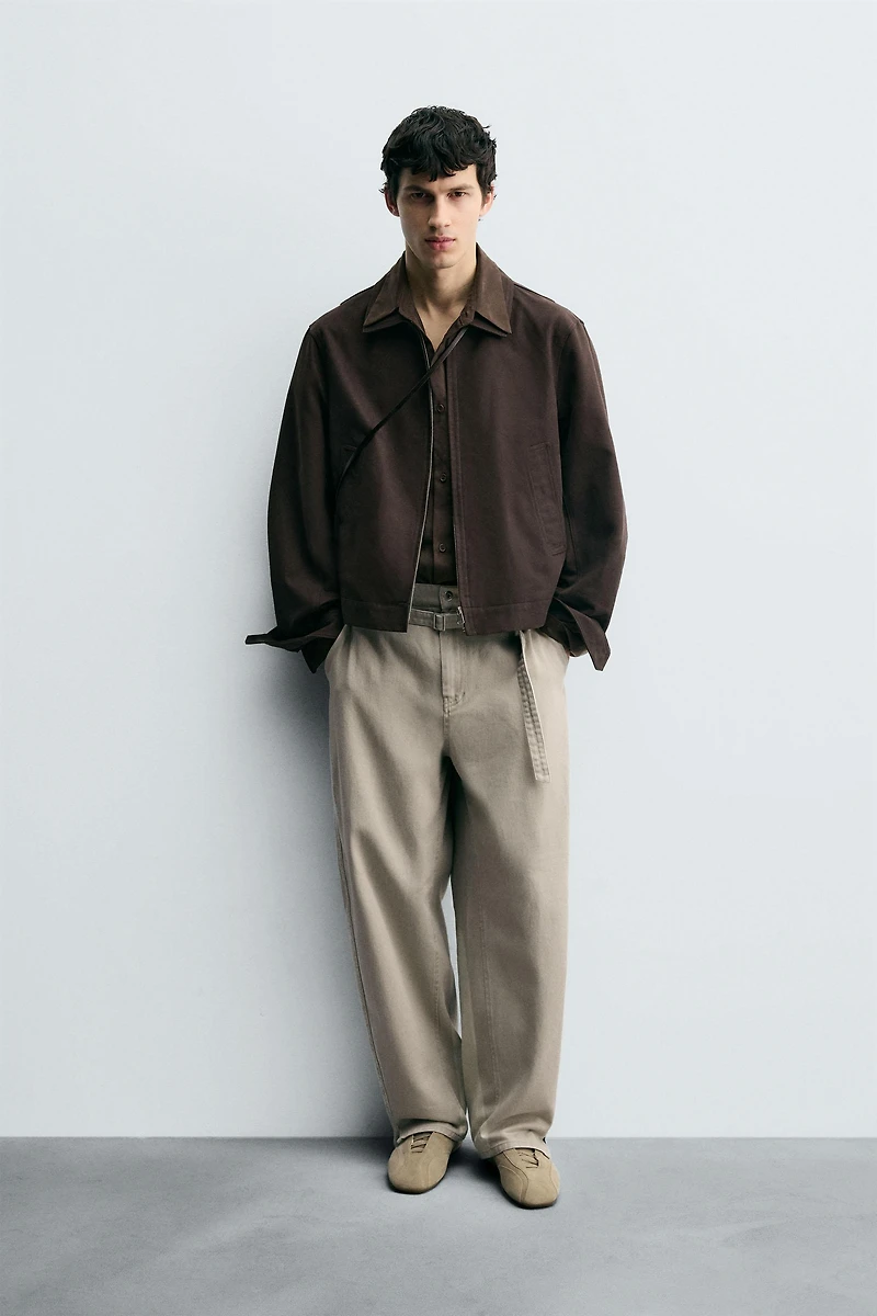 WIDE BALLOON FIT PANTS WITH BELT