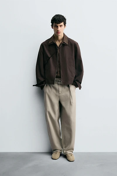WIDE BALLOON FIT PANTS WITH BELT