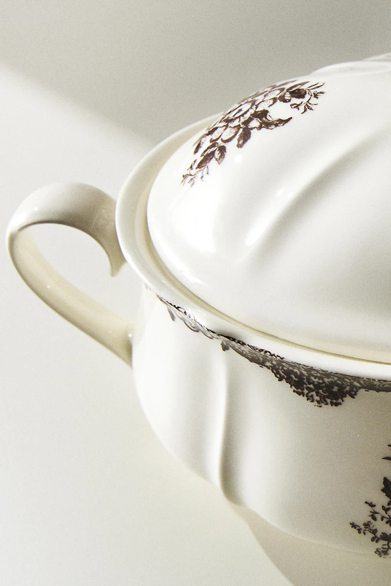 FLORAL EARTHENWARE TUREEN