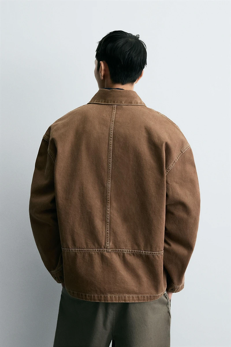 WASHED TEXTURED OVERSHIRT