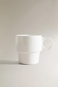 WHITE GLASS MUG