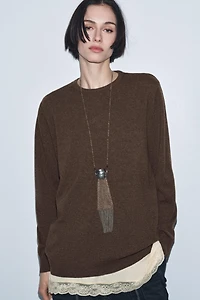 COMBINATION WOOL BLEND JUMPER