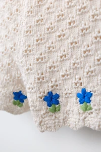 SHORT EN MAILLE CROCHET BRODÉ