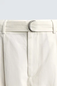 RELAXED FIT BELTED PANTS