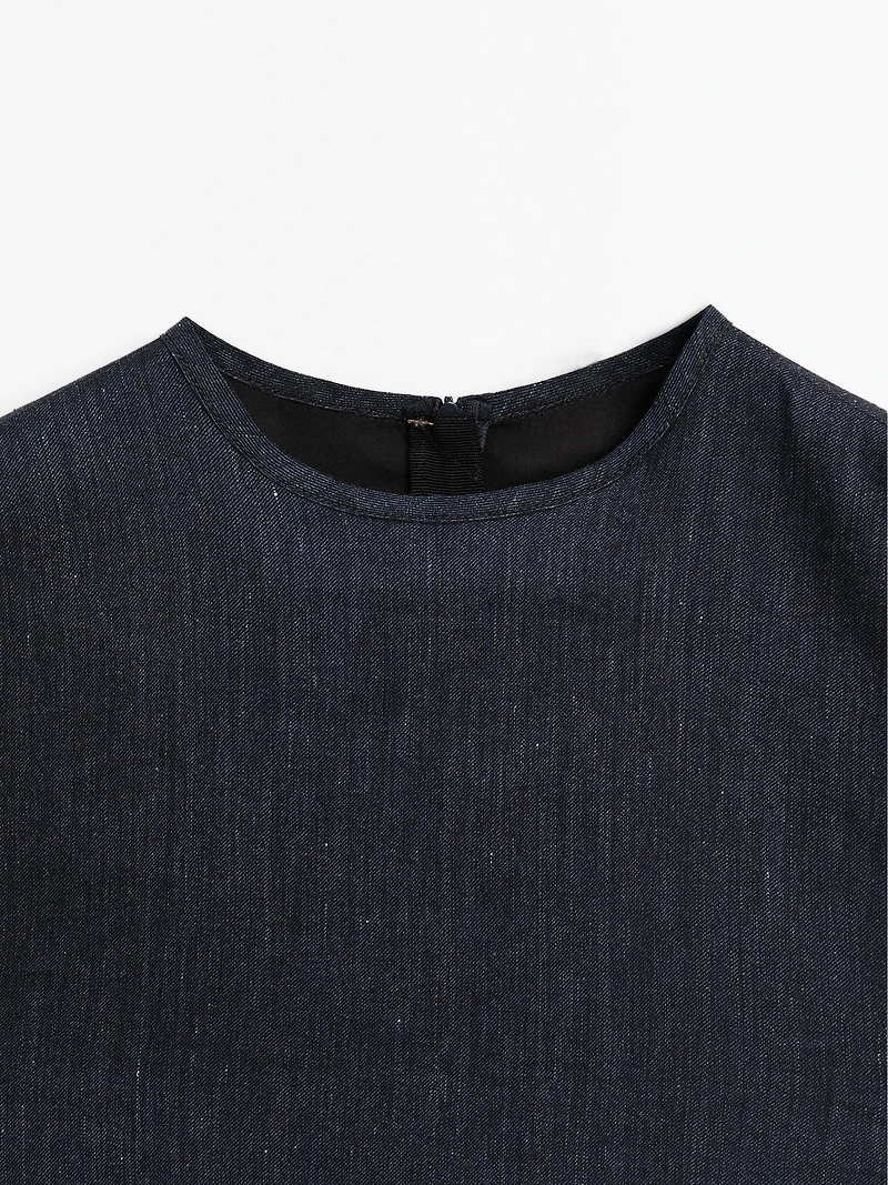 100% cotton denim mini dress