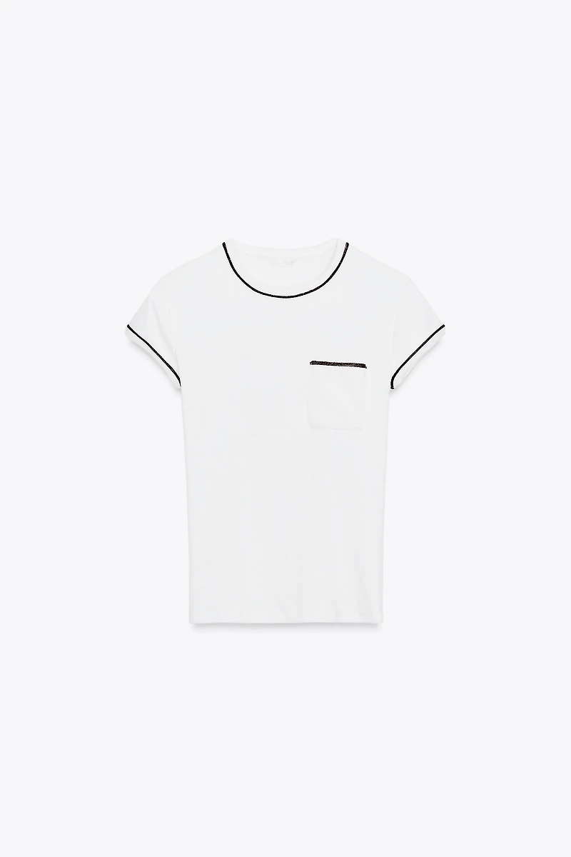 T-SHIRT LISERÉS FIL MÉTALLISÉ