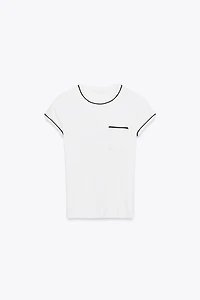 T-SHIRT LISERÉS FIL MÉTALLISÉ