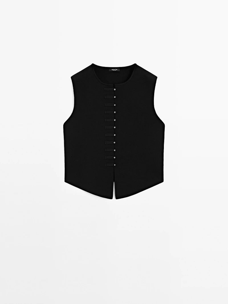 Knit waistcoat with button details