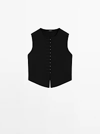 Knit waistcoat with button details