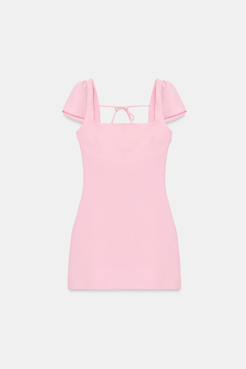 POLKA DOT TIED BACK MINI DRESS