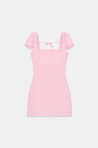 POLKA DOT TIED BACK MINI DRESS