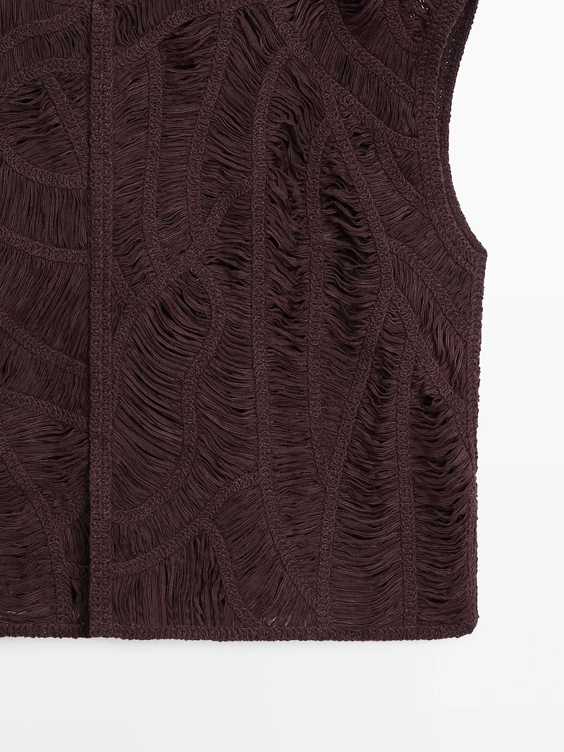 Crochet knit vest
