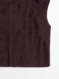 Crochet knit vest