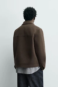 WOOL EFFECT ZIPPER JACKET
