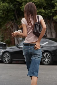 SATIN EFFECT TOP WITH SIDE BUTTONS