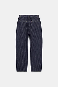 ZW COLLECTION MID-RISE STRIPED BALLOON JEANS