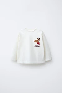 FLOCKED REINDEER T-SHIRT