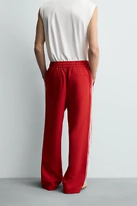 WIDE FIT JOGGER PANTS WITH SIDE STRIPES