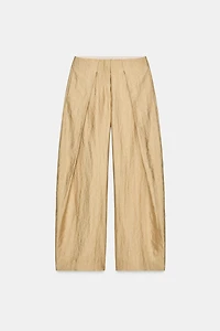 METALLIC PLEATED PANTS ZW COLLECTION