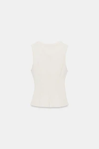 RIBBED BUTTON-UP VEST