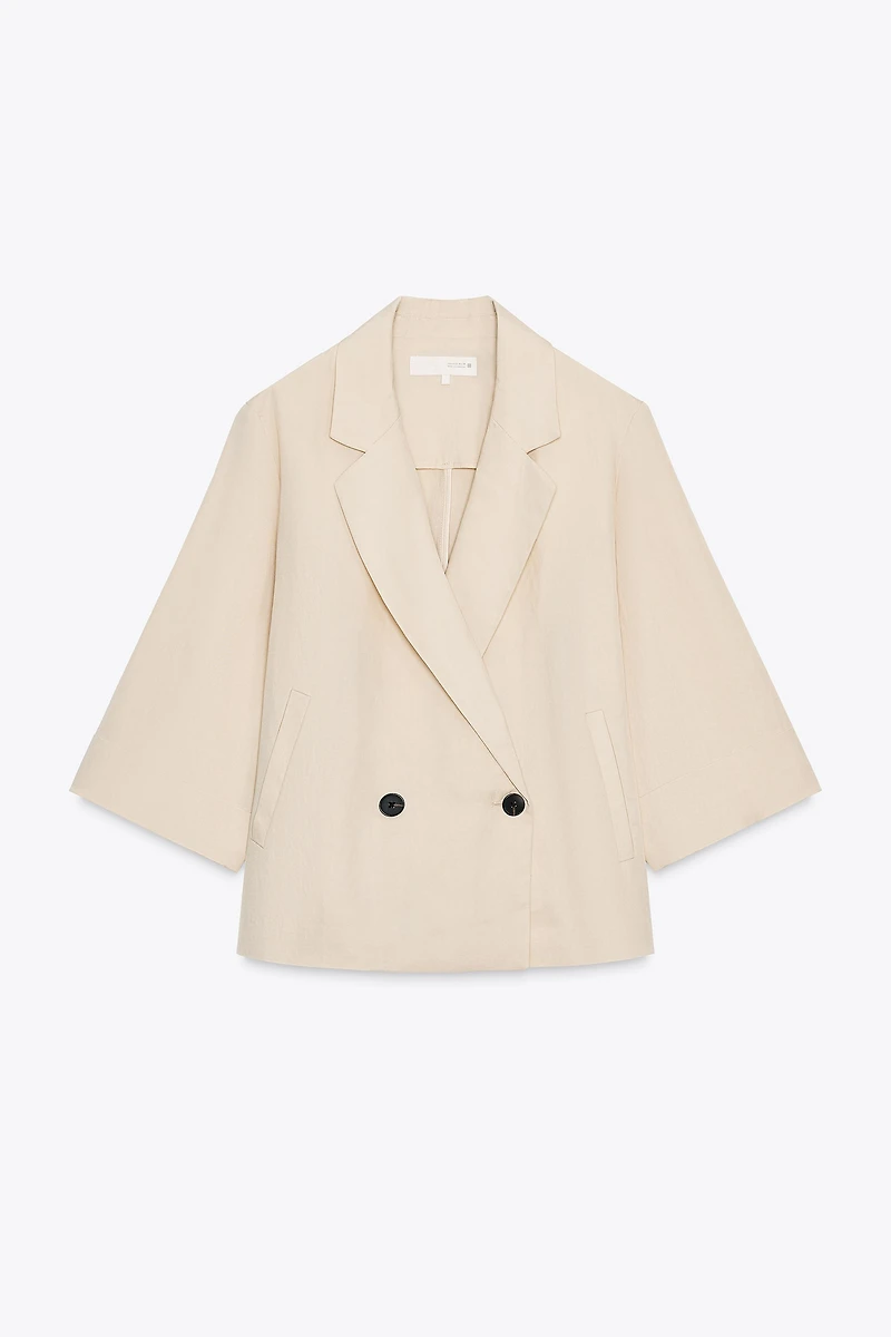 DOUBLE-BREASTED FRENCH SLEEVE BLAZER